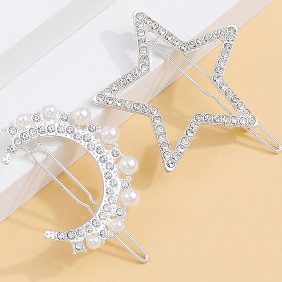 NWT Moon and Star Hair Clips - Picture 2 of 3